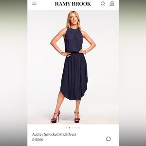 Ramy Brook Audrey Smocked Midi Dress